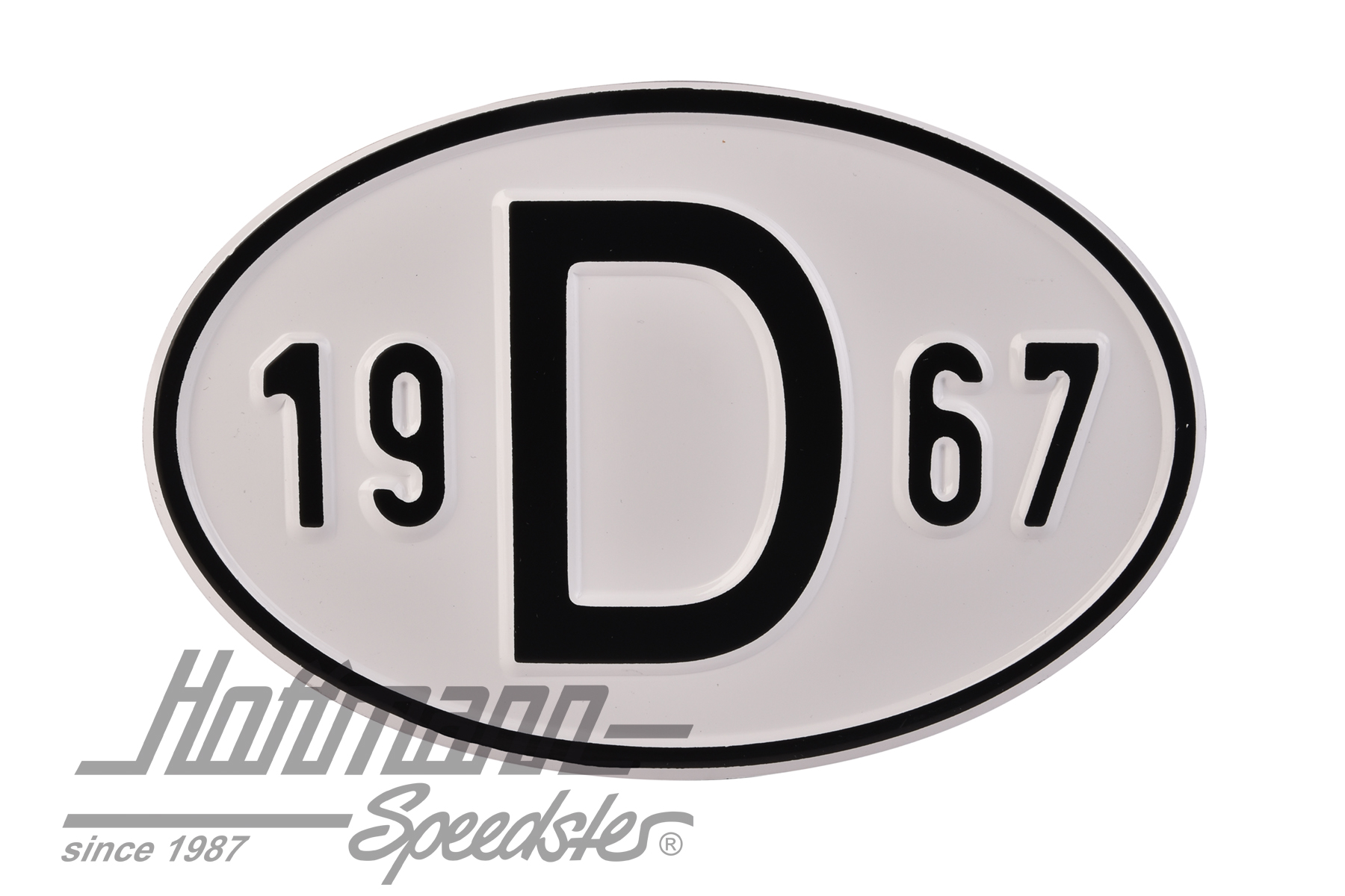 Placa de nacionalidad "D" (Alemania), "1967", aluminio |  | 020-2396-67