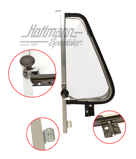 Ventanilla giratoria, compl. Furgoneta T2, cromada, izqda. | 211 837 601 | 097-1024-01