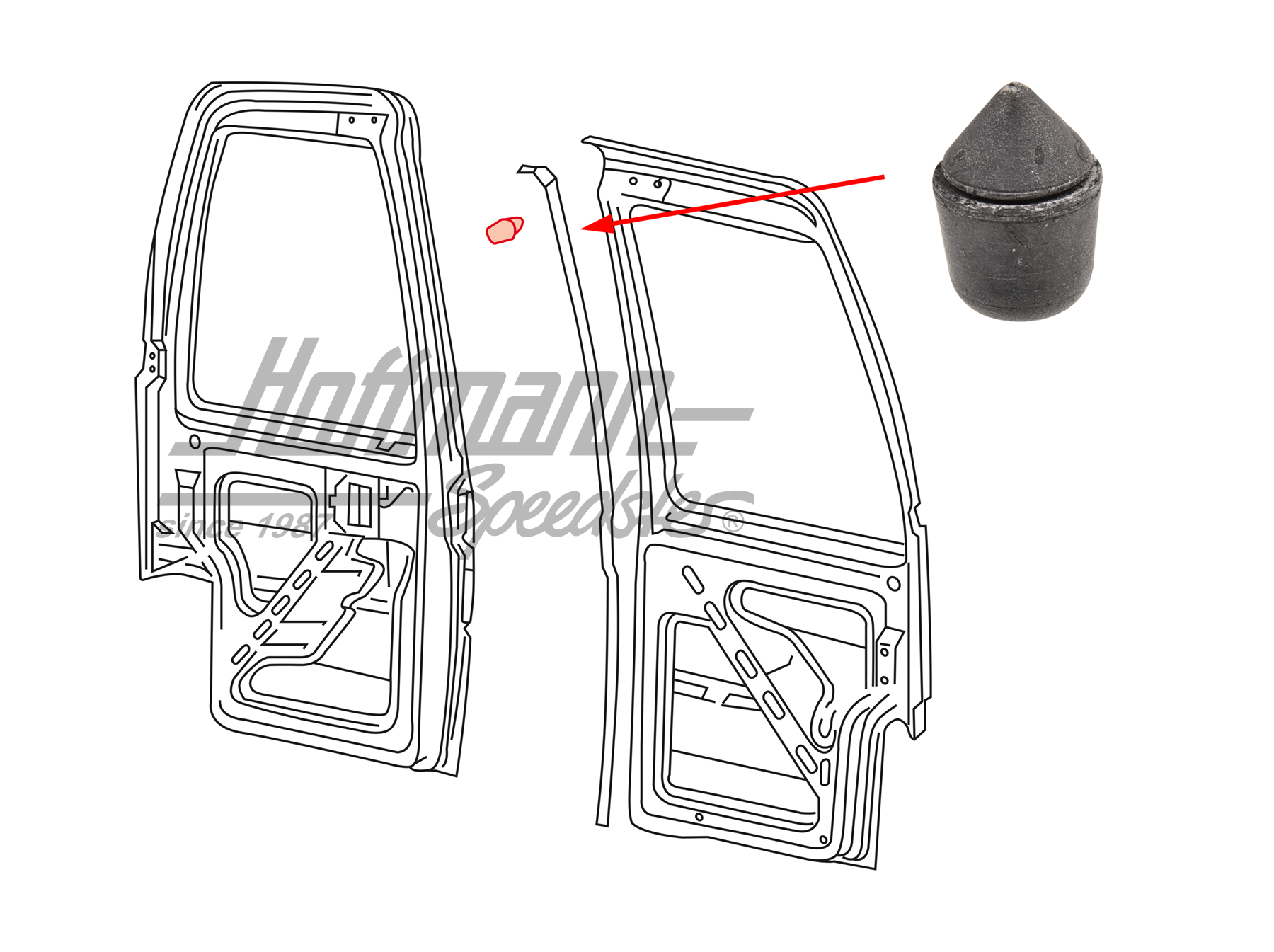 Tapón, varillaje de la capota

/tope de la purta | 281 837 749 | 080-2910-24
