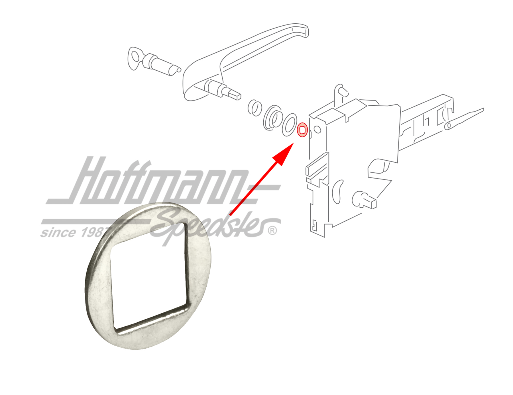 Anillo distanciador, tirador de puerta corredera, exterior | 211 843 717 | 360-4010-40