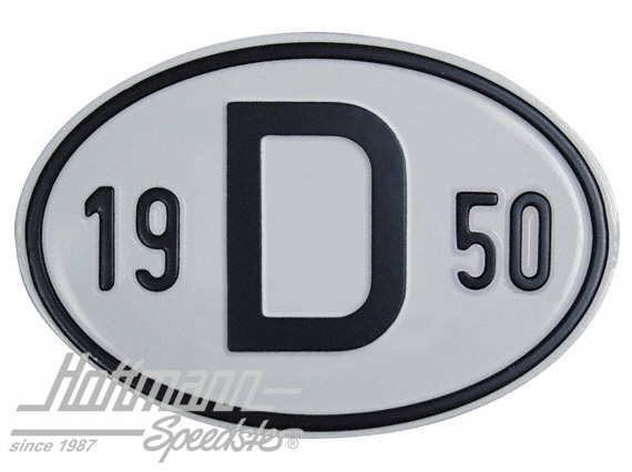 Placa de nacionalidad "D" (Alemania), "1950", aluminio |  | 020-2396-50