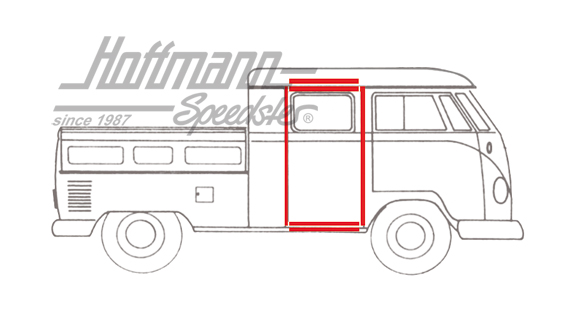 Junta de puerta, Doka (cabina doble), trasera, Furgoneta T1, 57-67 | 265 841 823 WW | 089-0210