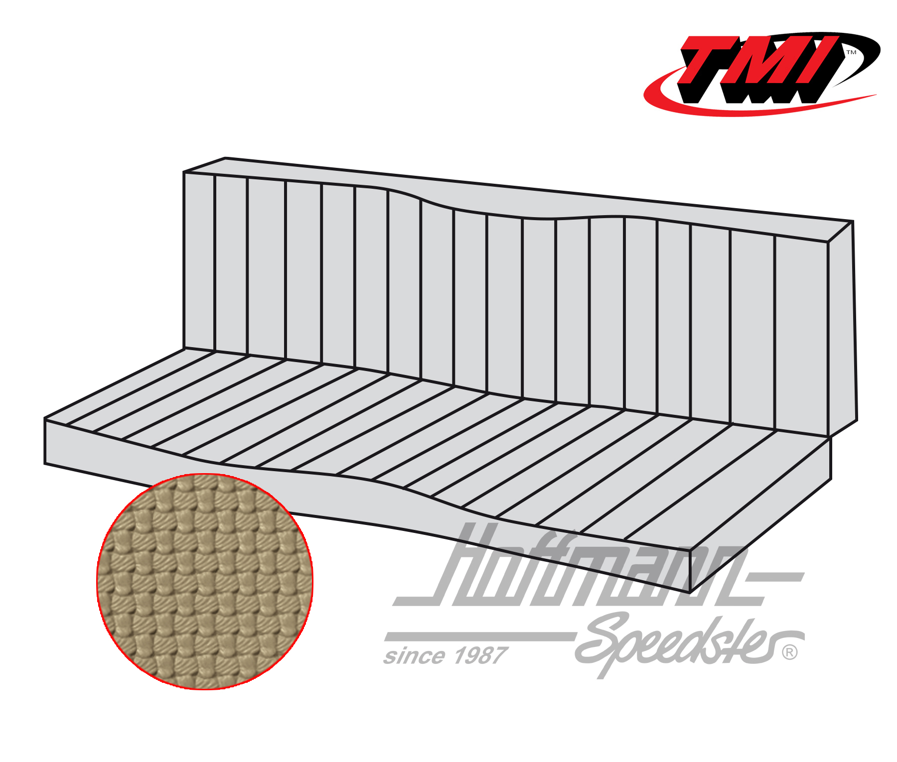 Funda de banco de asiento, Karmann Ghia Cabriolet, 55-71, beige | 43-1611-04 | 066-0084-30