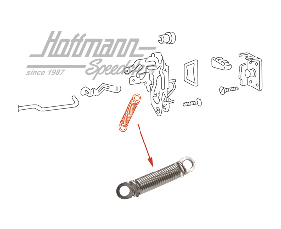 Resorte, cerradura de puerta, 8.66-7.71 | 111 837 061 A | 020-2451-20