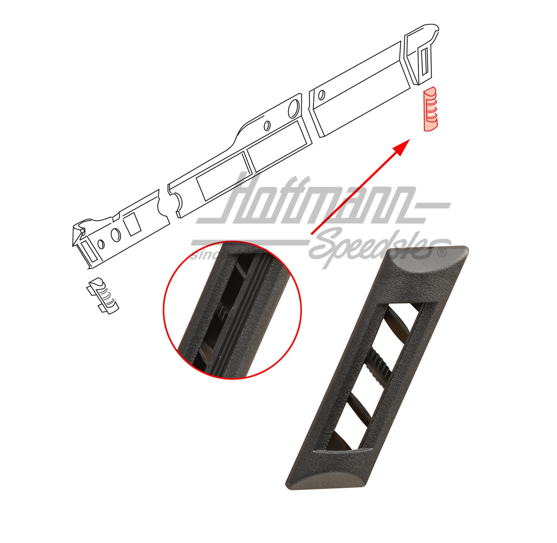 Boquilla de aire, tablero de a bordo, 74-85, dcha.                                                  