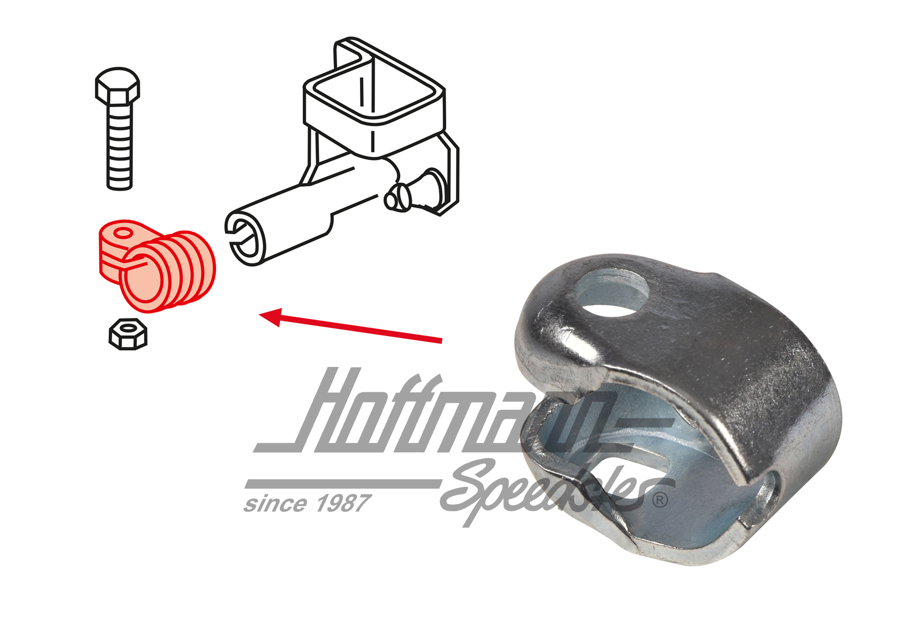 Abrazadera, varilla de cambio, Furgoneta T3/T4/Golf | 1J0 711 603 | 315-1533-40