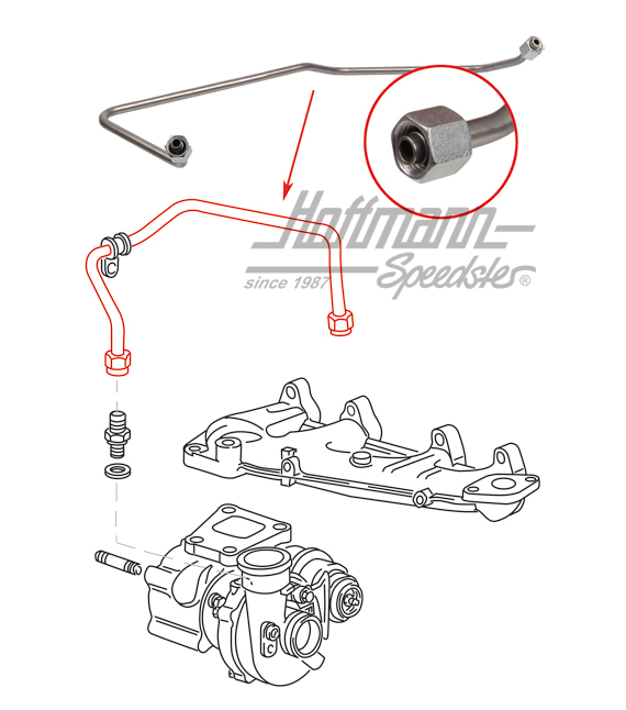 Tubo de aceite, turbocargador, superior | 068 145 771 F | 308-7500