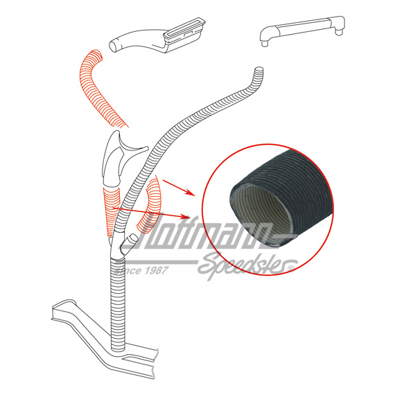Tubo flexible de calefacción de cartón, ø 32 mm | 113 819 723 A | 020-0915-05