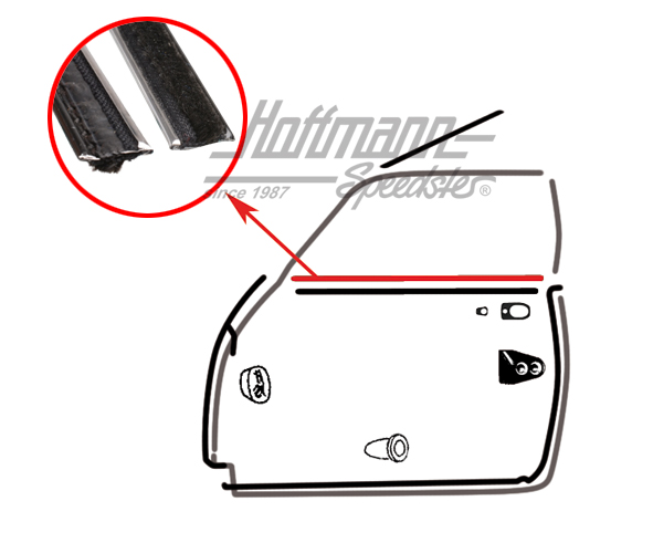 Junta de ranura de puerta, (fieltro),  interior | 141 837 479 | 060-0450