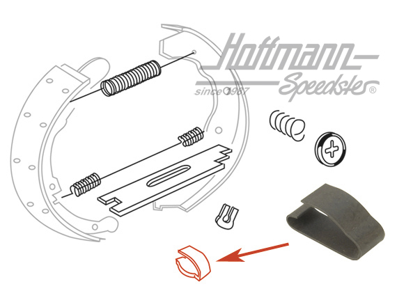 Clip, varilla de presión, trasero. Furgoneta T1 | 211 609 625 | 089-2675-15