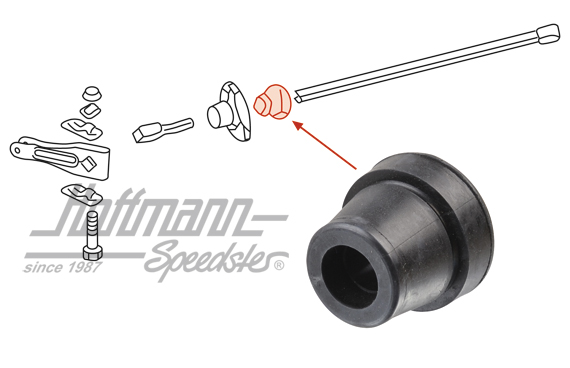 Cojinete de goma, estabilizador, anterior, 15 mm                                                    