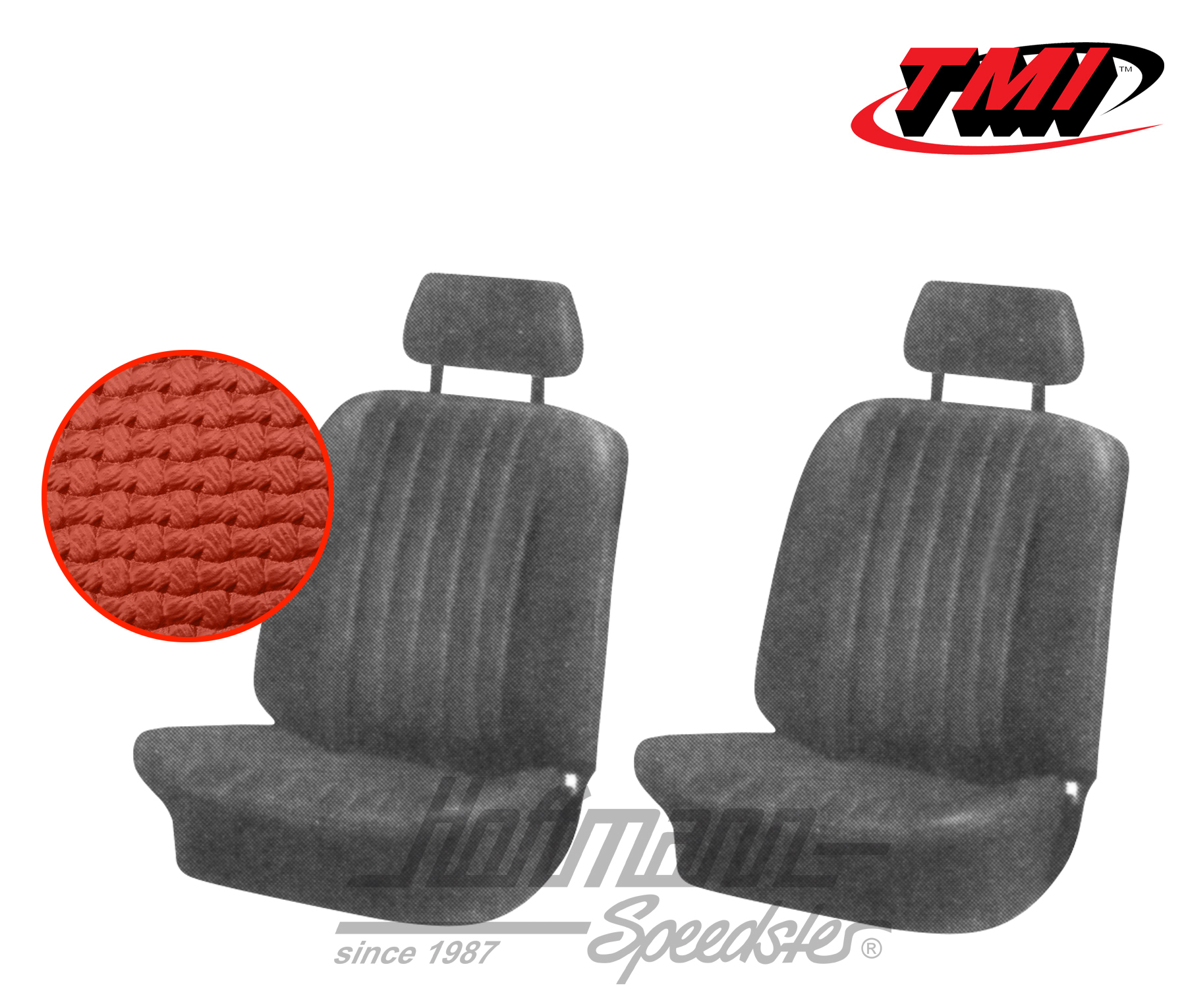 Fundas de asientos, Karmann Ghia, delanteros, 71-74, rojo | 43-1507-07 | 066-0076-10