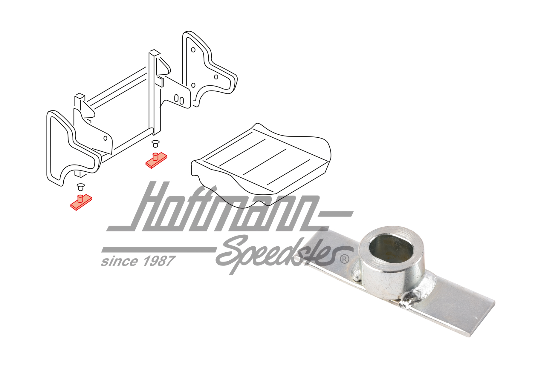 Soporte, asientos rebatibles, habitáculo, posterior | 255 887 225 C | 360-6240-10