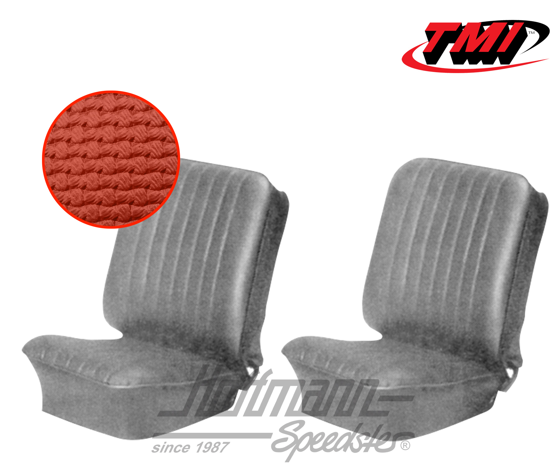 Fundas de asientos, Karmann Ghia, delanteras, 55-60, rojas | 43-1501-07 | 066-0065-10
