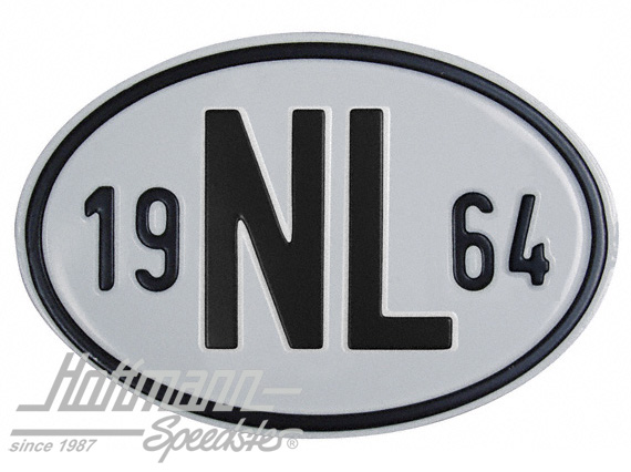 Placa de nacionalidad "NL" (Holanda), "1964", aluminio |  | 020-2391-64