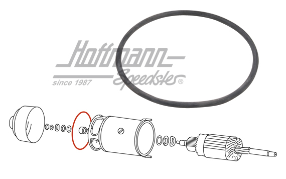 Junta anular
, tapa del rodamiento delantero, 6 V, NOS | 111 911 499 | 020-1297-22