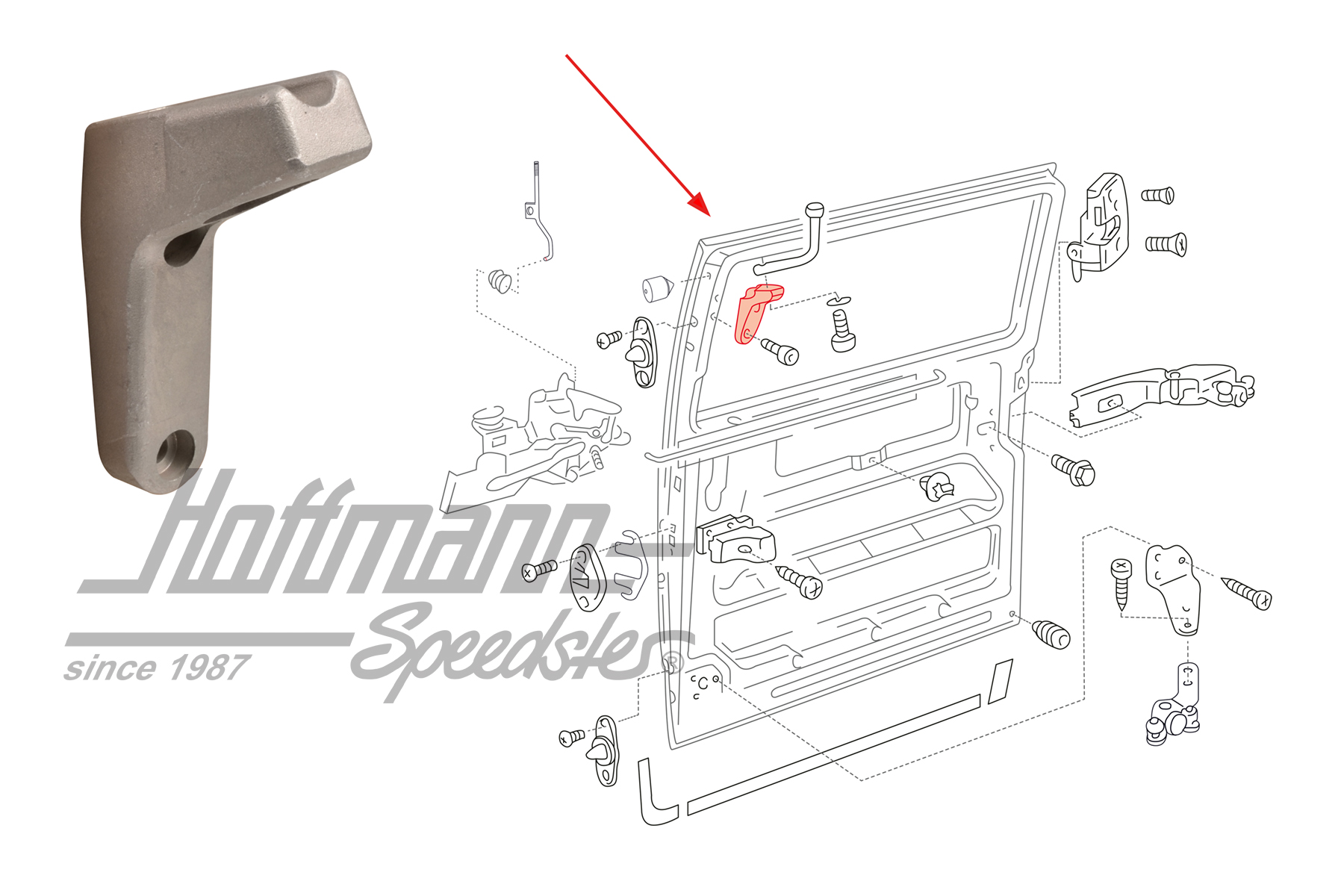 Soporte, guía de rodillos
, superior, derecha | 701 843 440 | 408-1029-02