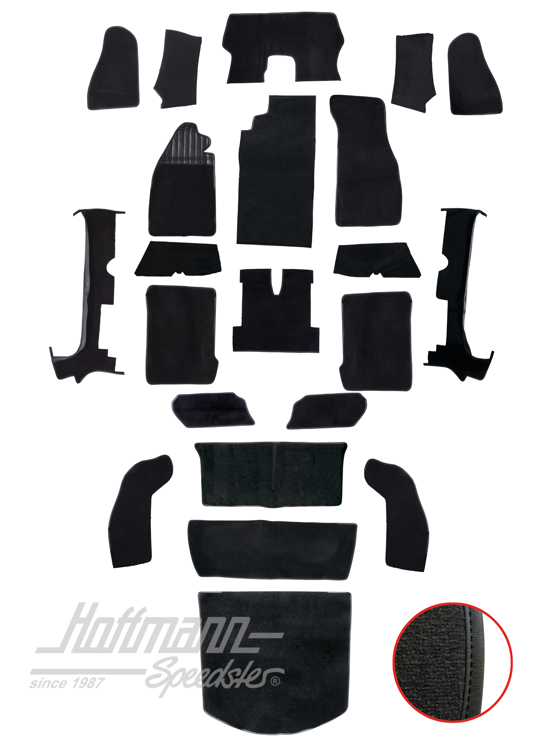 Juego de alfombrillas, Escarabajo Cabriolet, 1303, negro |  | 026-6121