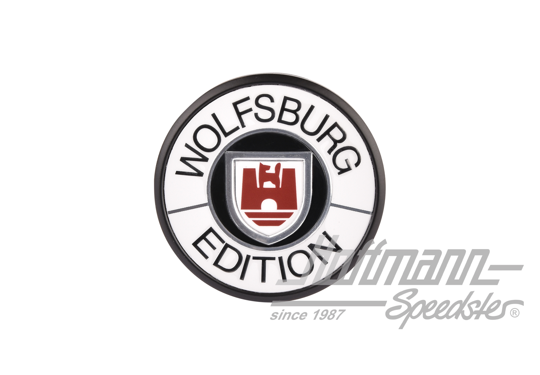 Emblema, Wolfsburg Edition, blanco | 255 853 675  TK9 | 370-3863-10