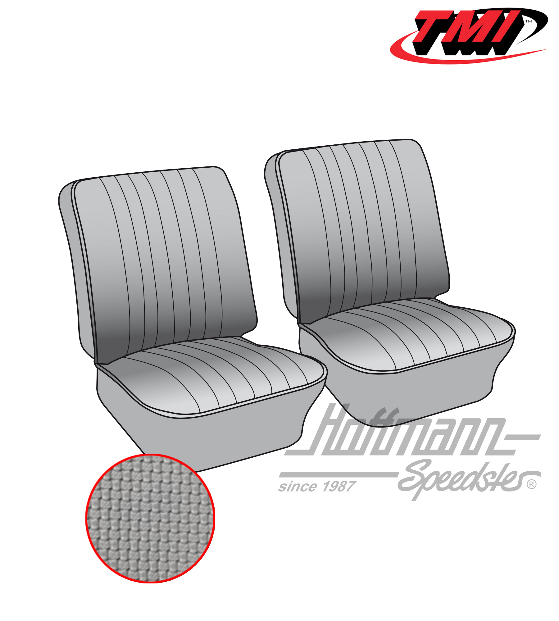 Fundas de asiento, delanteros, 67-73, gris | 43-2114-06 | 098-0620-35