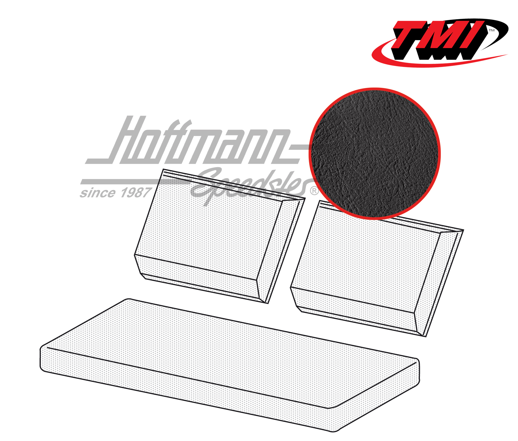 Fundas de asiento, banco trasero, Kübel, negro (liso) | 43-1417-11 | 080-5060-11