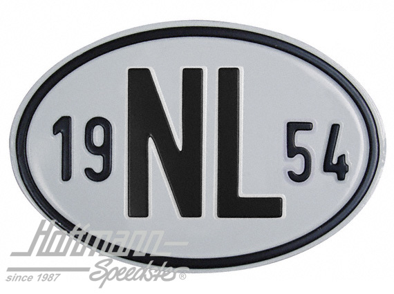 Placa de nacionalidad "NL" (Holanda), "1954", aluminio |  | 020-2391-54