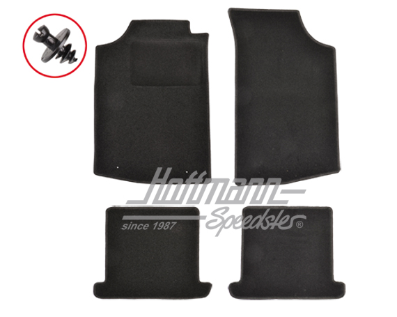Alfombrillas, negro, de 4 piezas, Golf 1 |  | 200-6000
