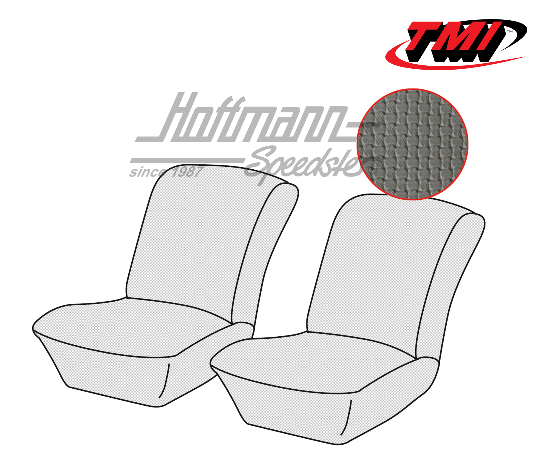 Fundas de asiento, delantero, Kübel, gris (tejido de cesta) | 43-1403-06 | 080-5043-06