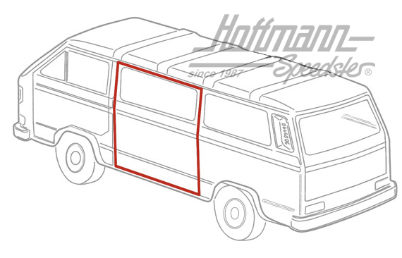 Junta de puerta corredera, Furgoneta T3, izquierda | 252 843 791 A | 350-2705-01