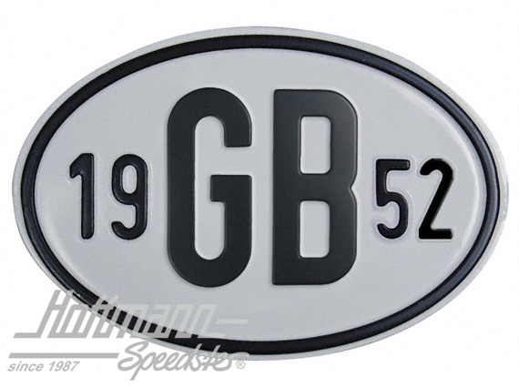 Placa de nacionalidad "GB" (Gran Bretaña), "1952", aluminio |  | 020-2404-52
