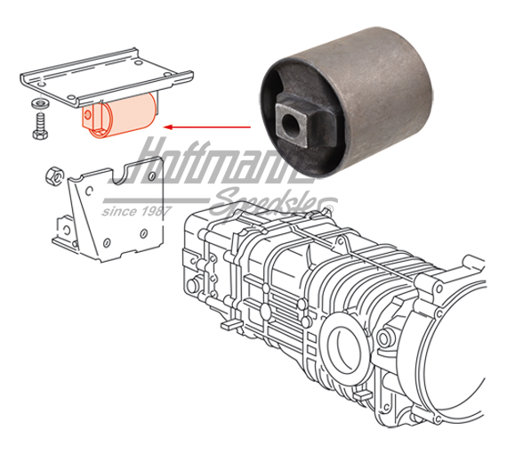 Cojinete de goma, cojinete de caja de cambio, Furgoneta T3 | 251 399 205 E | 315-0070