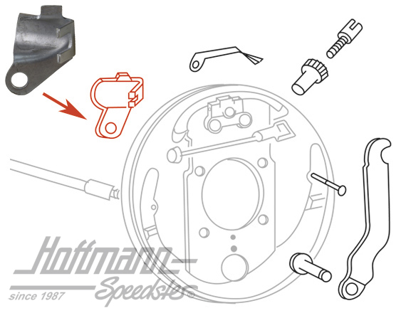 Chapa de retención, cable del freno, Furgoneta T1, izquierdo, -63 | 211 609 637 A | 089-2675-01
