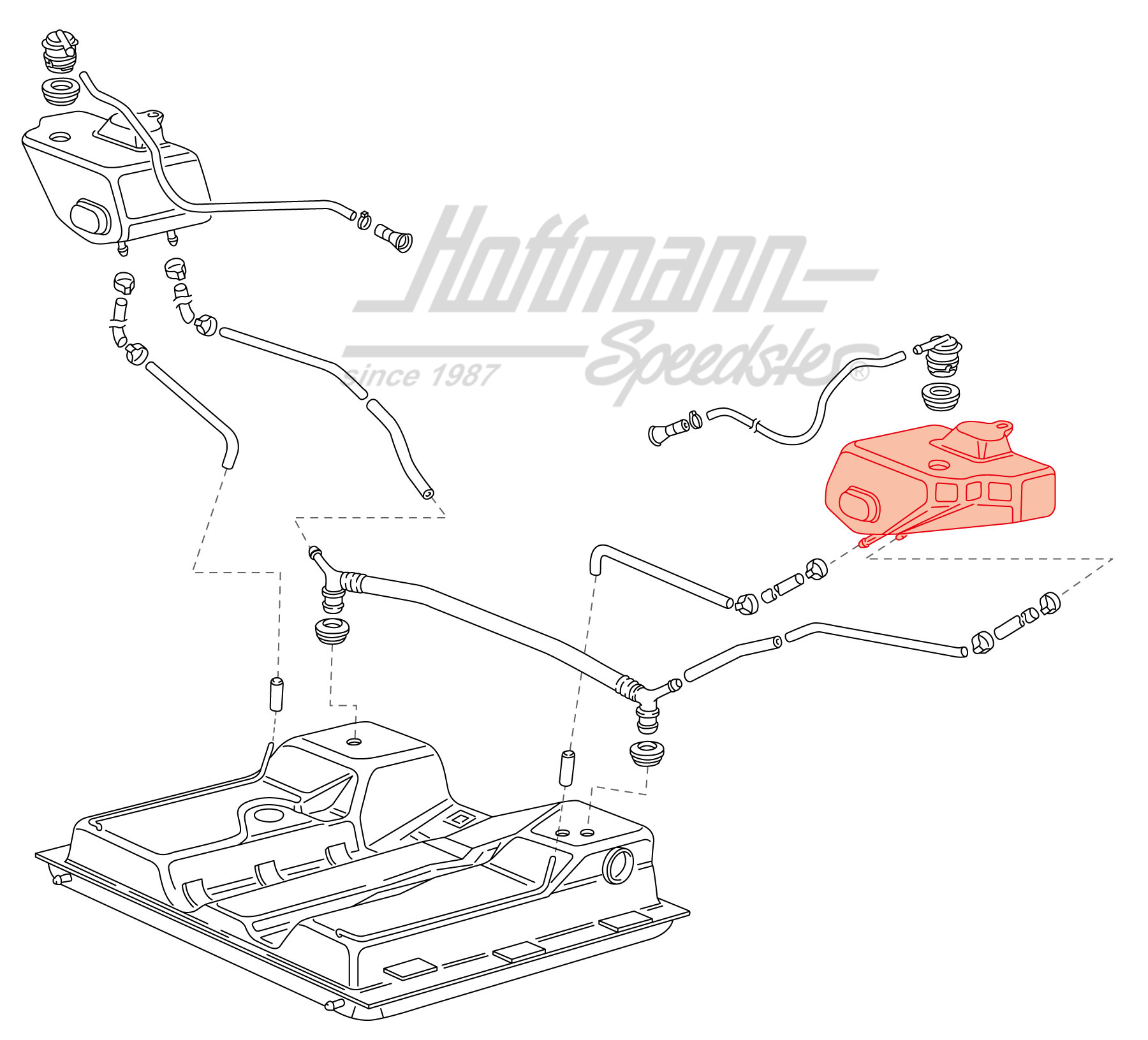 Depósito compensador, tanque, Furgone T3, dcha.                                                     