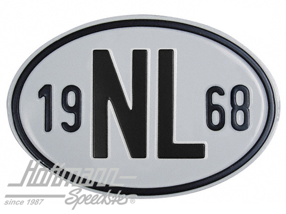 Placa de nacionalidad "NL" (Holanda), "1968", aluminio |  | 020-2391-68