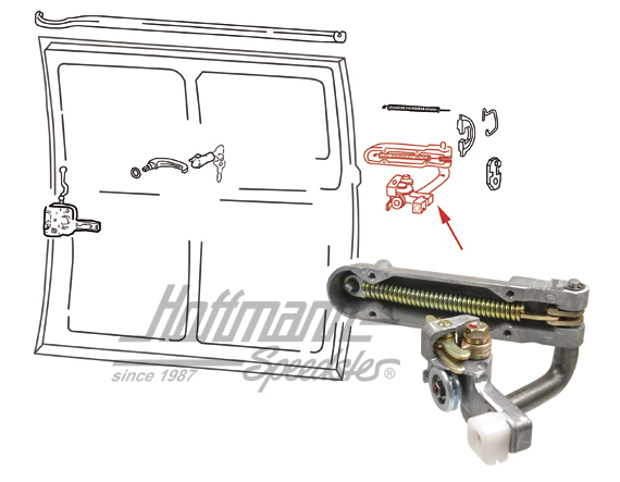Bisagra, completa, puerta corredera, dcha. | 281 843 336 A | 097-1040-12