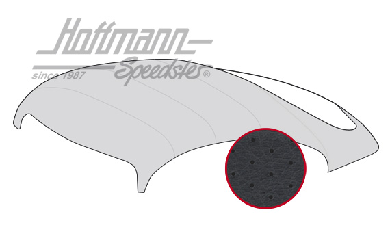 Cielo de techo, Porsche 356, perforado. negro                                                       