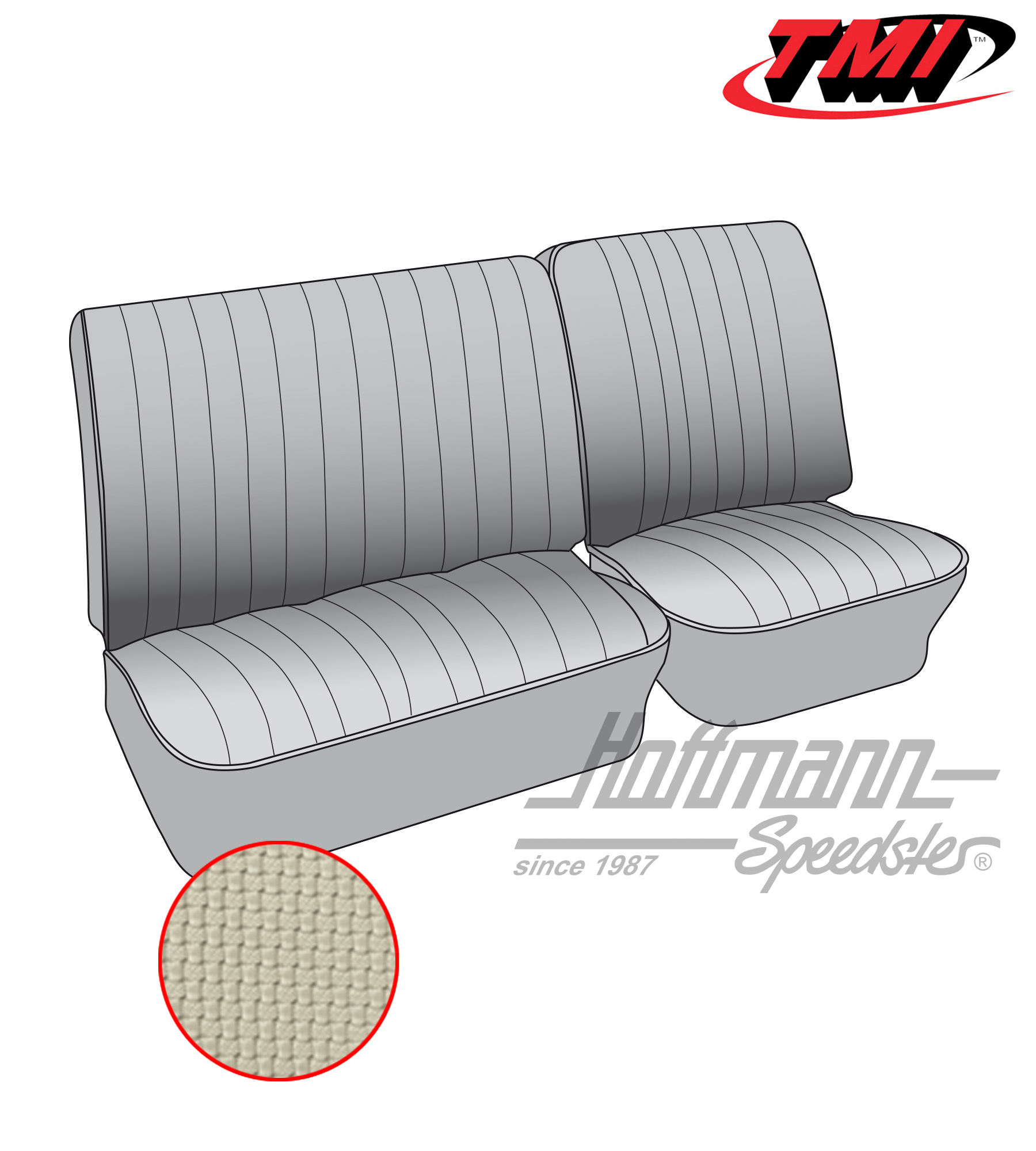 Fundas de asiento, banco delantero, 73-76, blanco antiguo | 43-2117-05 | 098-0633-50