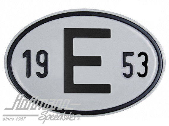 Placa de nacionalidad "E" (España), "1953", aluminio |  | 020-2403-53