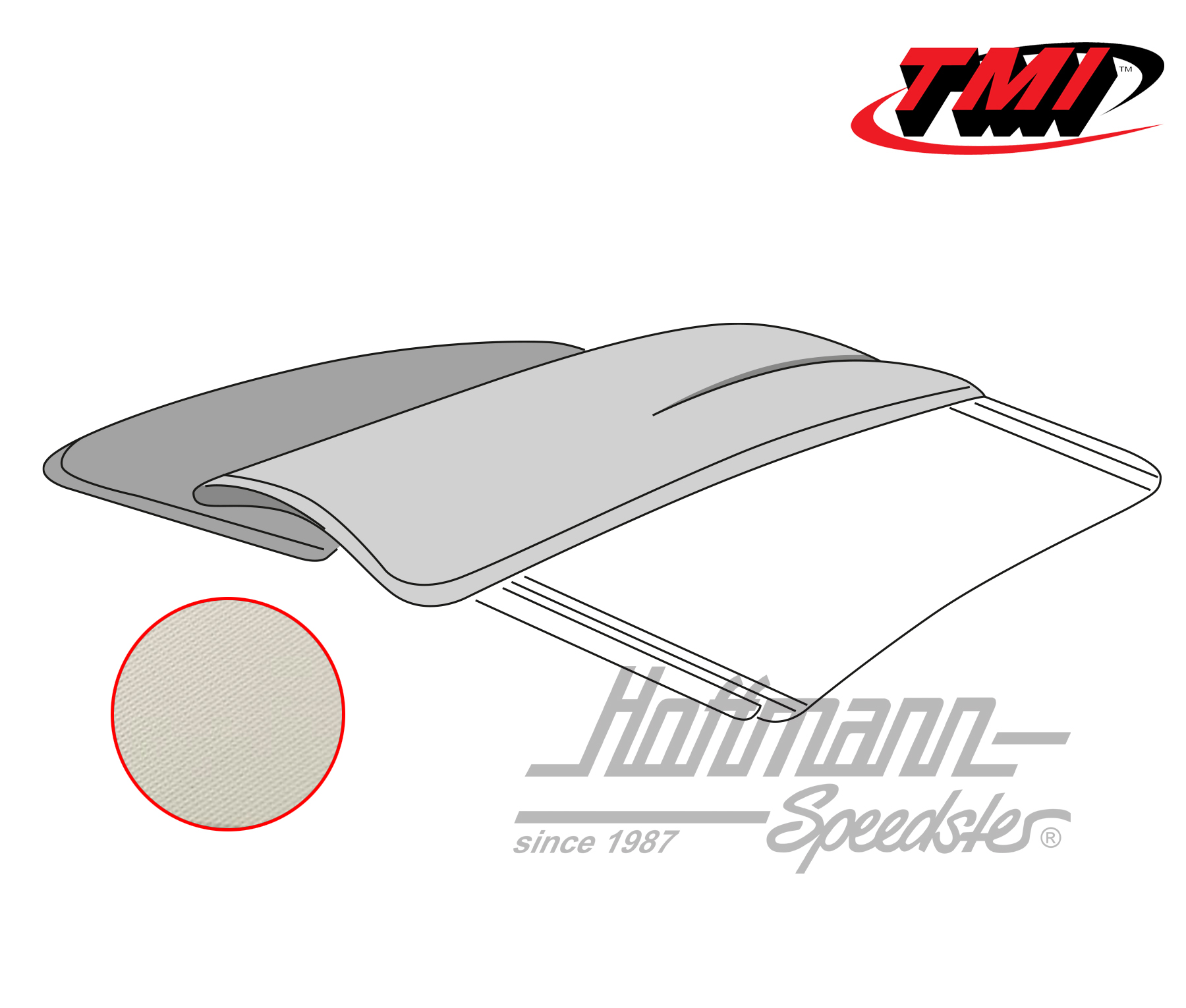 Funda de techo plegable, -55, vinilo, blanca, | 22-1110-41 | 055-7182-10