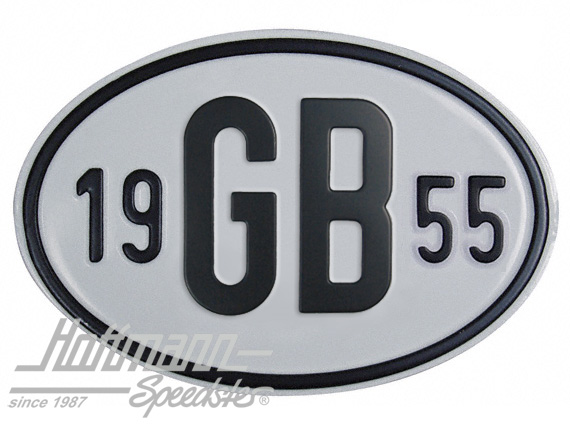 Placa de nacionalidad "GB" (Gran Bretaña), "1955", aluminio |  | 020-2404-55