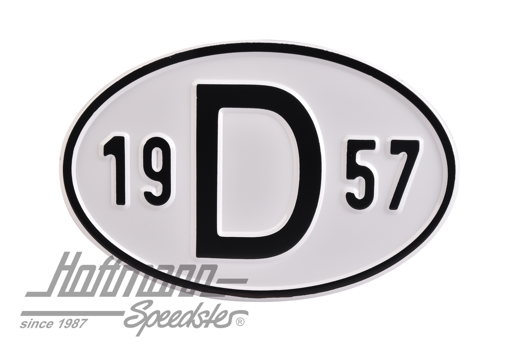 Placa de nacionalidad "D" (Alemania), "1957", aluminio |  | 020-2396-57
