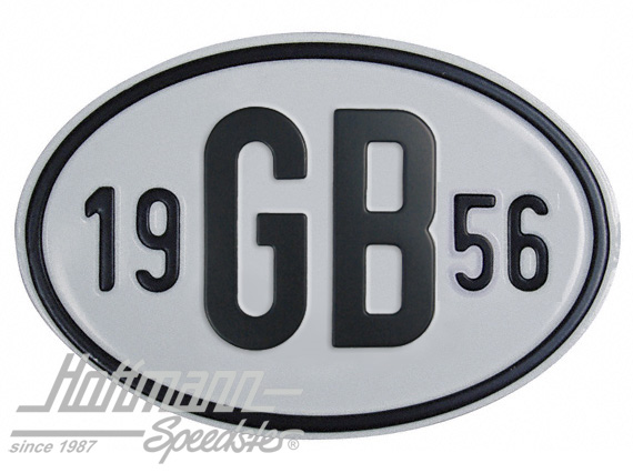 Placa de nacionalidad "GB" (Gran Bretaña), "1956", aluminio |  | 020-2404-56