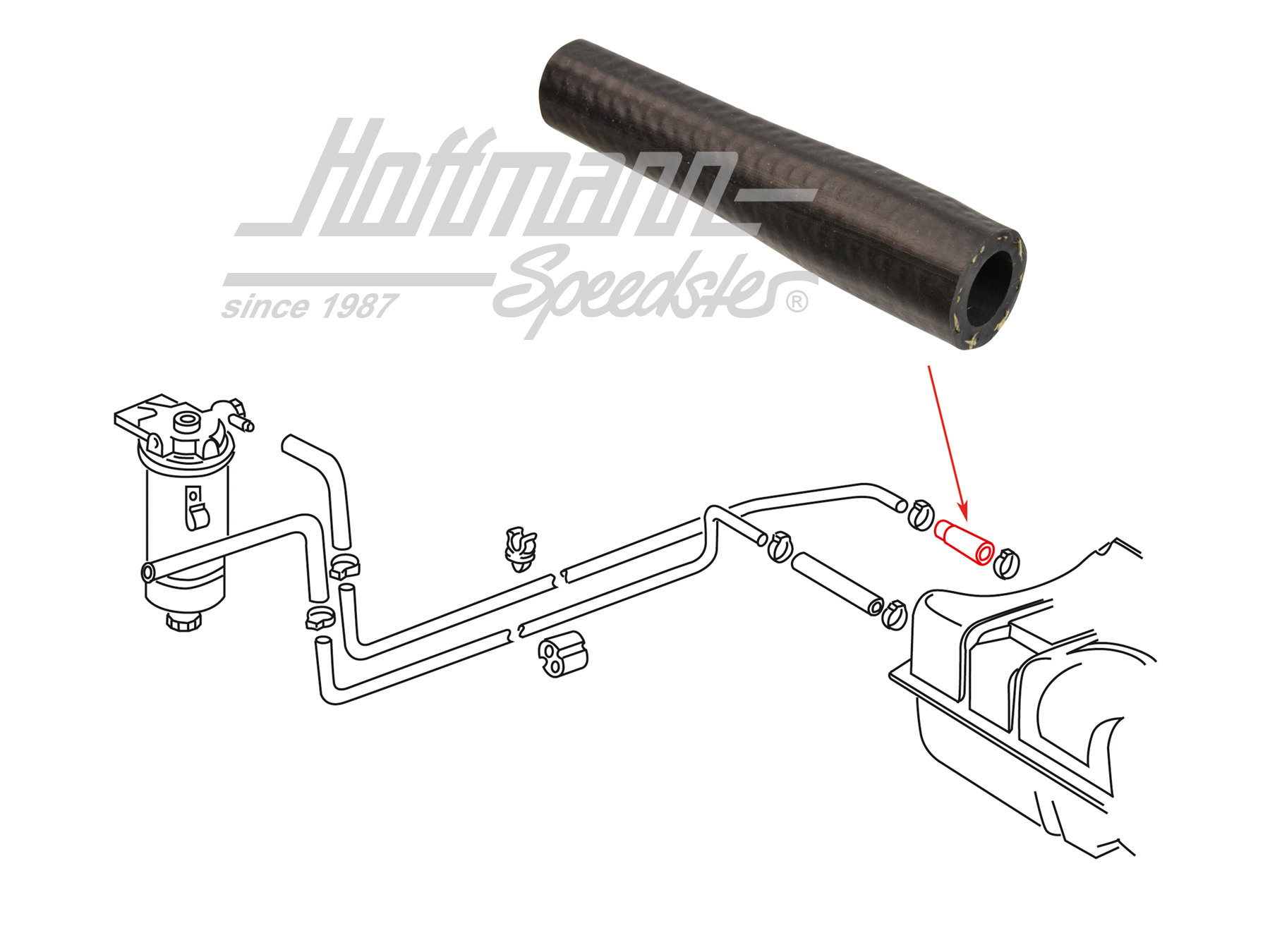 Tubo flexible reductor, depósito de gasolina, 7/11 mm | 171 201 543 B | 110-2410