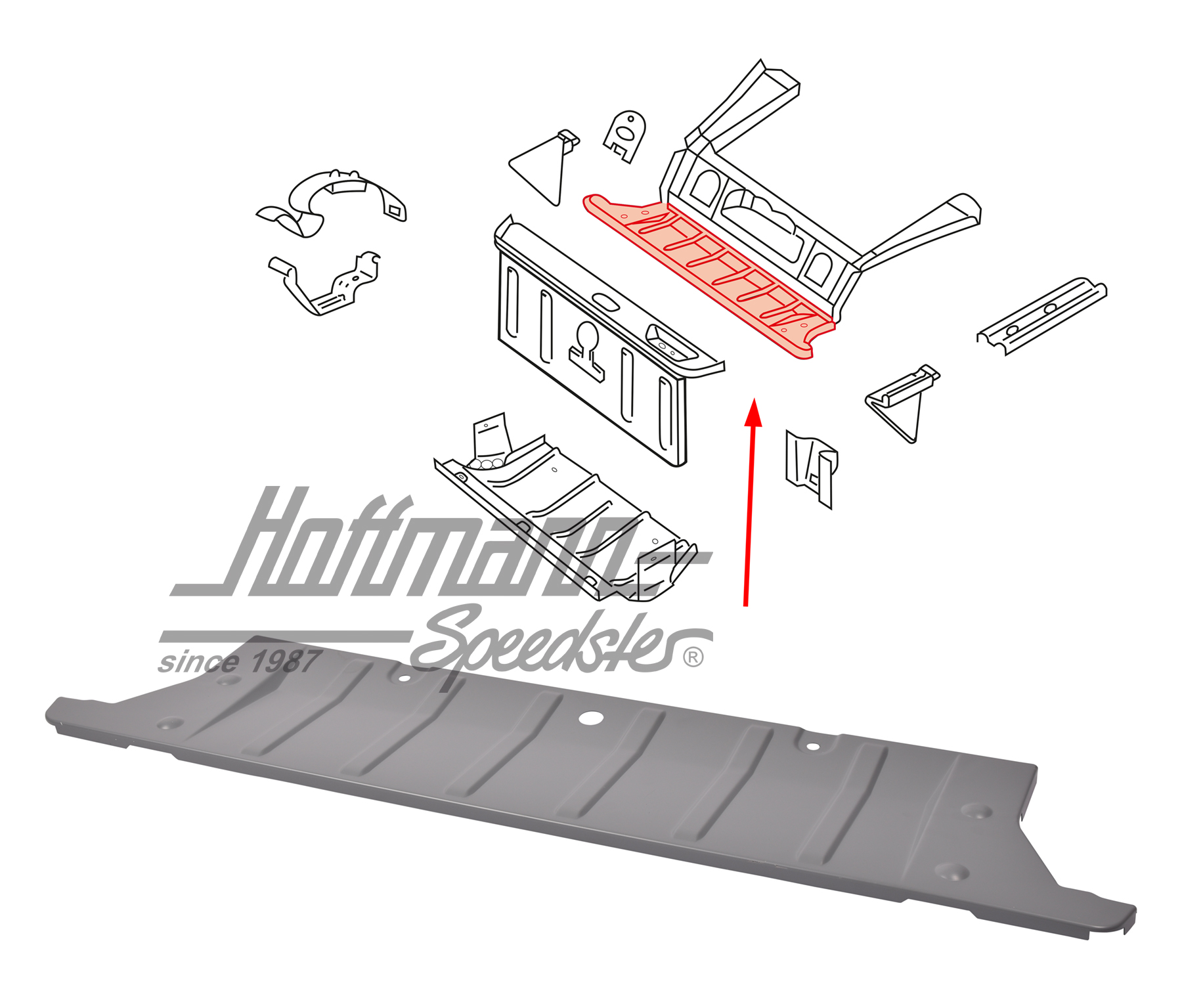 Bandeja de rueda de repuesto, inferior, Tipo 181 | 181 805 583 AM | 080-0618