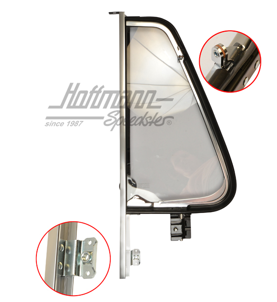 Ventanilla giratoria, compl. Furgoneta T2, cromada, dcha.                                           