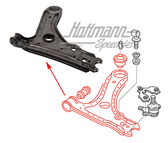 Triángulo, Golf 2, con cojinete de goma | 191 407 151 B | 204-0500