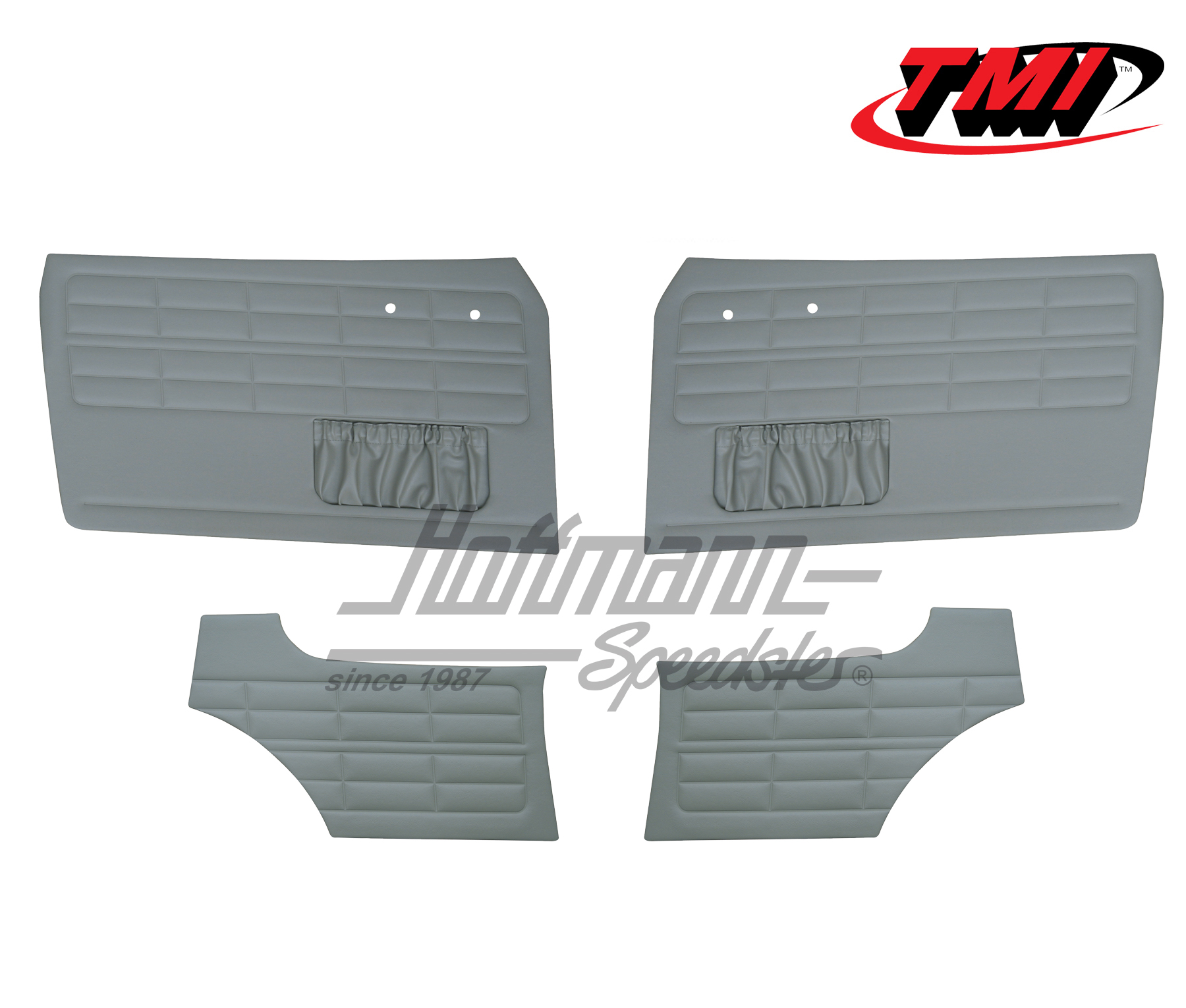 Revestimientos de puerta y partes laterales, Karmann Ghia Coupé, -7.63, gris | 10-1524-16 | 066-0010-03