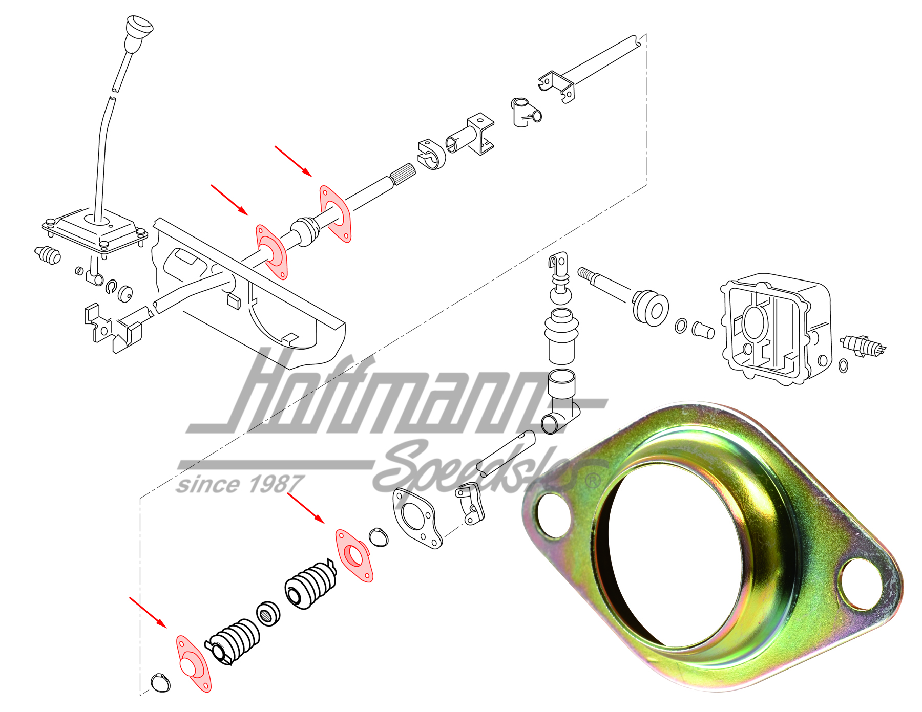 Concha de cojinete, g
uía de varilla de cambio, 82-
 | 251 711 198 D | 315-1520-06