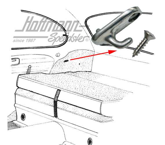 Gancho, banco posterior, con tornillo | 111 885 561 | 055-5004