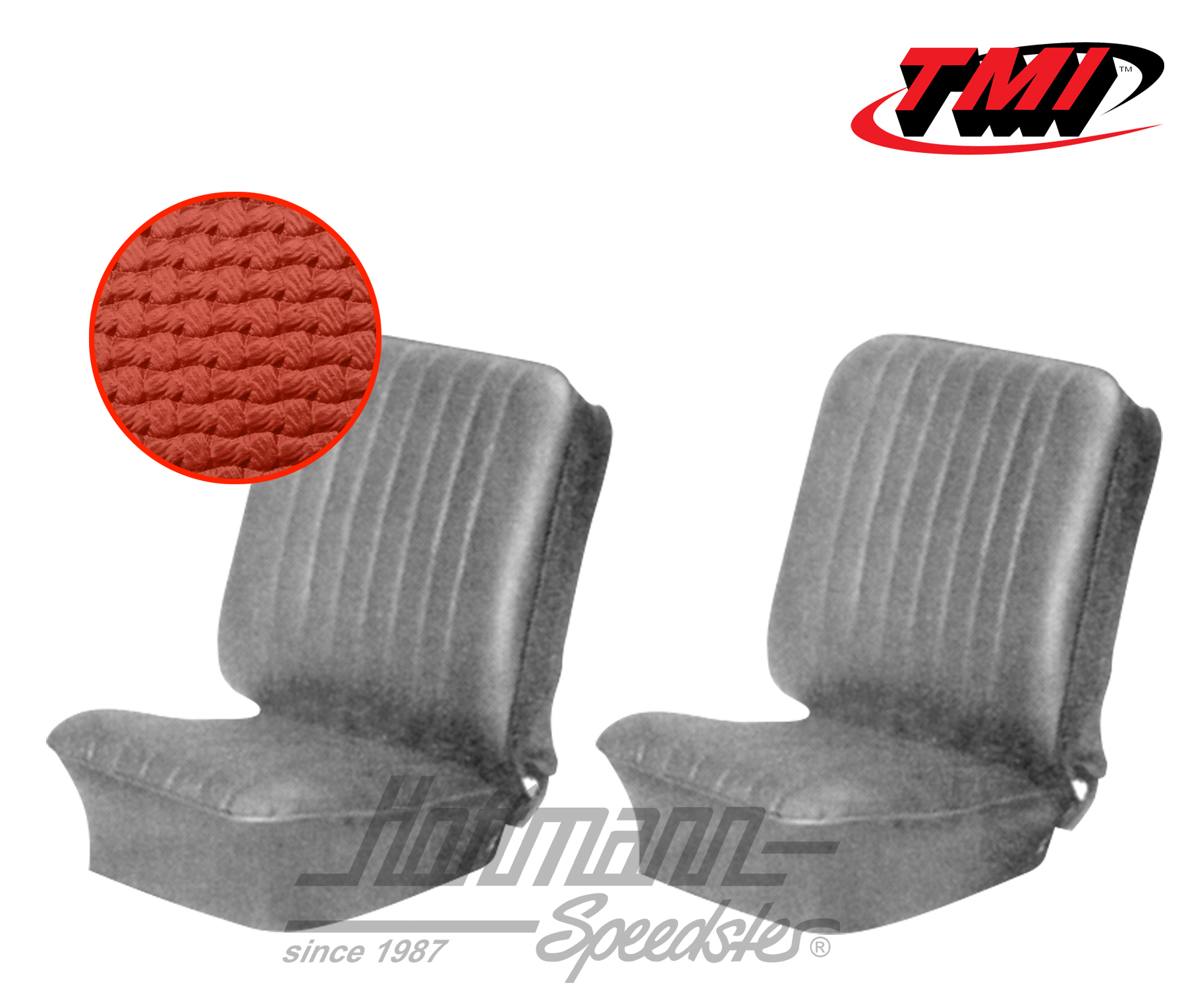 Fundas de asientos, Karmann Ghia, delanteros, 60-66, rojo | 43-1502-07 | 066-0067-10